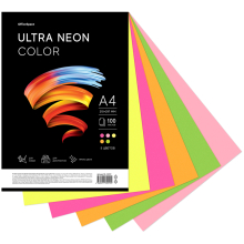 Бумага цветная OfficeSpace "Ultra Neon Color", А4, 75г/м?, 100л., (5 цветов)