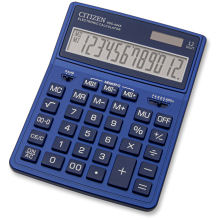 Калькулятор настольный Citizen, 12 разрядов, двойное питание, 155*204*33мм, темно-синий