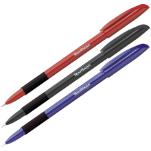 Ручка шариковая Berlingo "Metallic Pro" синяя, 0,7мм, грип