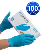 Перчатки смотровые нитровинил голубой Glov XL (100 шт/50 пар)