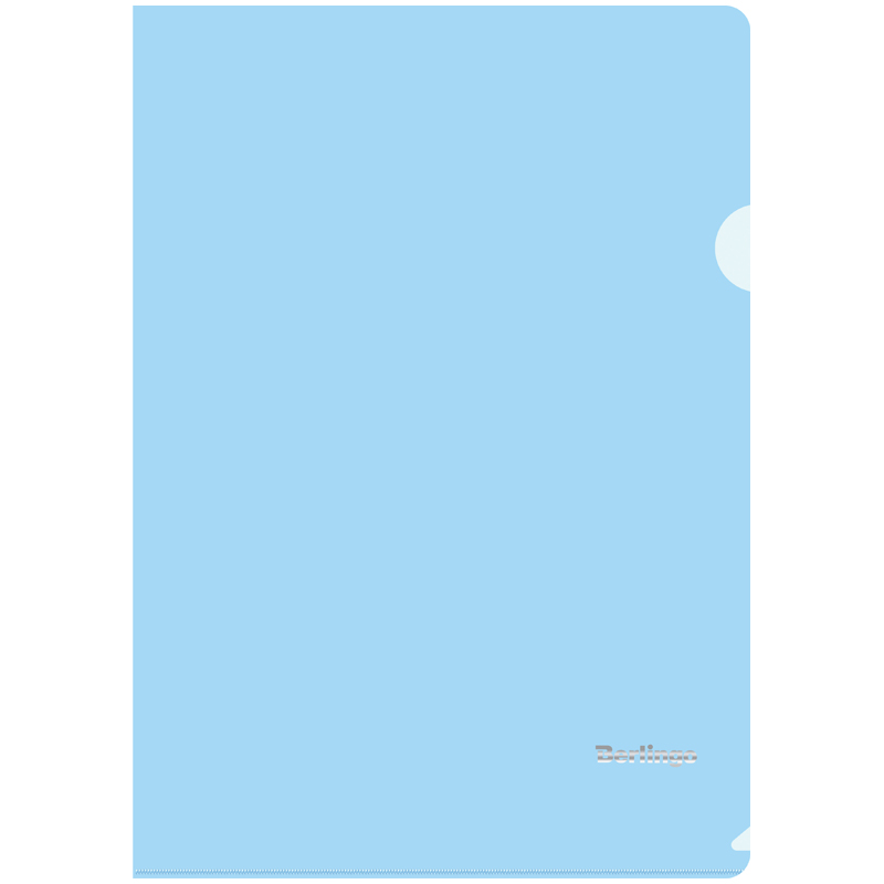 Папка-уголок Berlingo "Starlight", А4, 180мкм, прозрачная голубая, индив. ШК