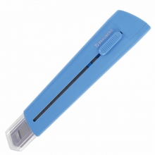 Нож канцелярский 18 мм BRAUBERG "Delta", автофиксатор, цвет корпуса голубой, блистер