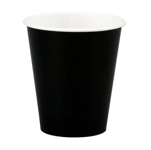 Стакан бумажный 1сл. SP9, 200/260мл цвет Черный 50шт/упак, Для горячих напитков (х50/1000) 