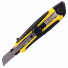 Нож канцелярский 18 мм BRAUBERG "Universal", роликовый фиксатор, резиновые вставки, блистер