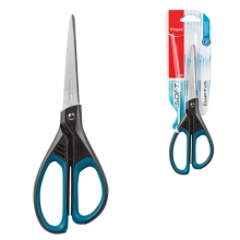 Ножницы MAPED (Франция) "Essentials Soft", 210 мм, прорезиненные ручки, черно-синие, европодвес