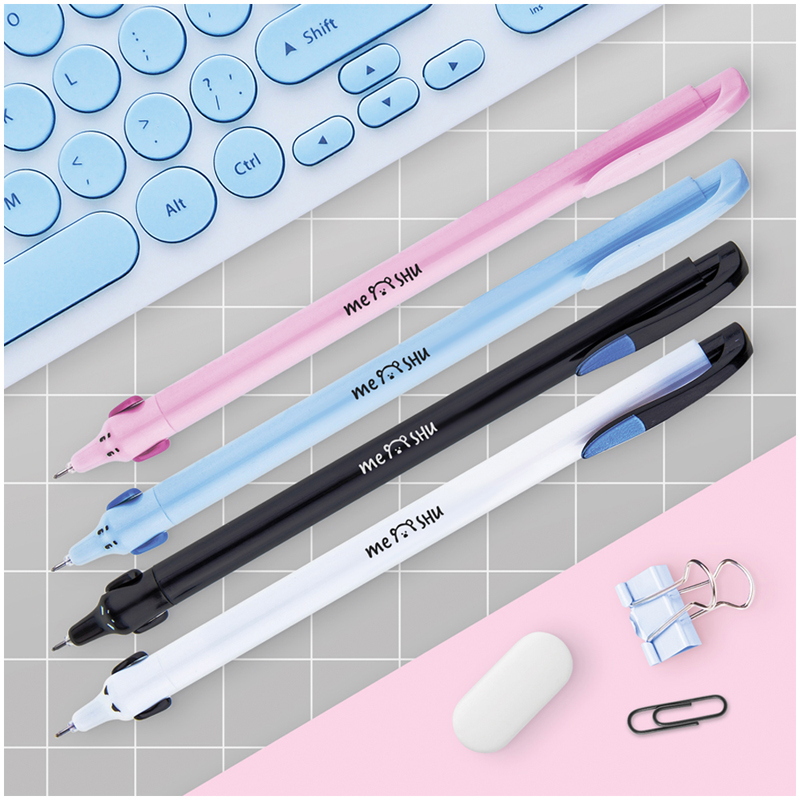 Ручка шариковая автоматическая синяя MESHU "Cute Dogs"