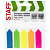 Закладки клейкие неоновые STAFF "СТРЕЛКИ", 45х12 мм, 100 штук (5 цветов х 20 листов), на пластиковом