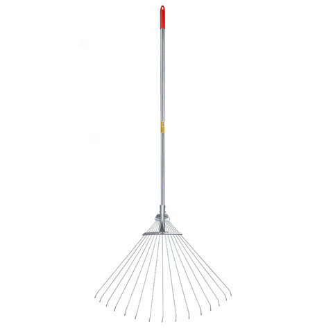 Грабли веерные проволочные раздвижные, 15 зубьев, ширина 15-58 см, черенок 115 см, ГРАНДМАСТЕР