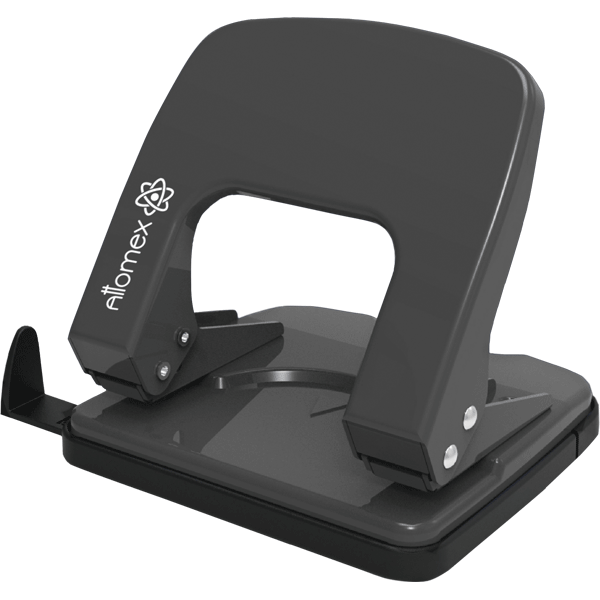 Дырокол "Attomex" (25 листов) металлический с линейкой, в картонной коробке, черный