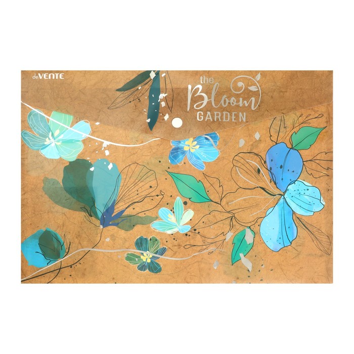Папка-конверт на кнопке "deVENTE. Bloom Garden" A4 (330x235 мм) 180 мкм, фактура крафт-имитация с ри