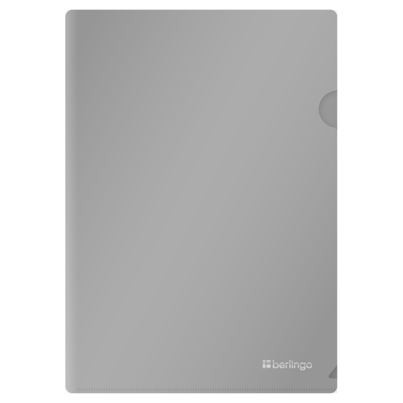 Папка-уголок Berlingo "Metallic", А4, 200мкм, серый металлик