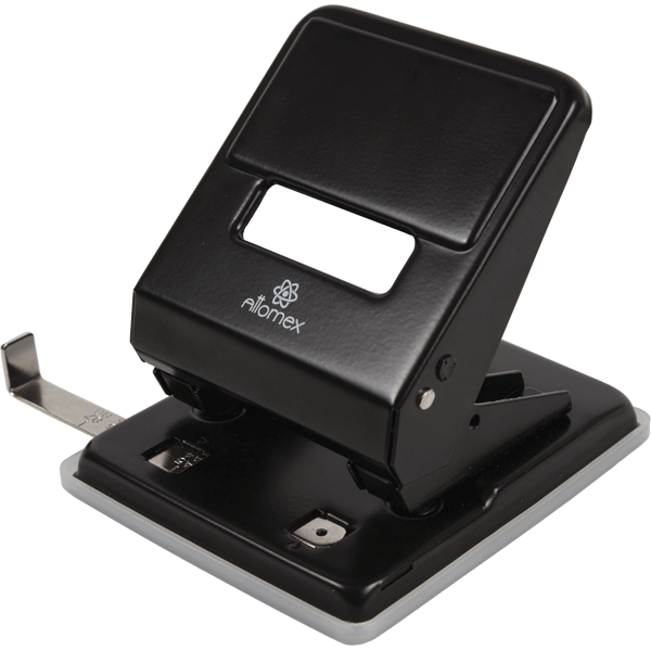 Дырокол "Attomex" (45 листов) металлический, с линейкой, в картонной коробке, черный