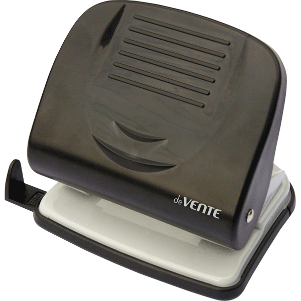 Дырокол "deVENTE. Stripe" (30 листов) пластиковый усиленный корпус, с линейкой, в картонной коробке,