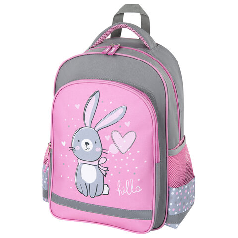 Рюкзак ПИФАГОР SCHOOL, 1 отделение, 3 кармана, "Adorable bunny", 38x28х14 см
