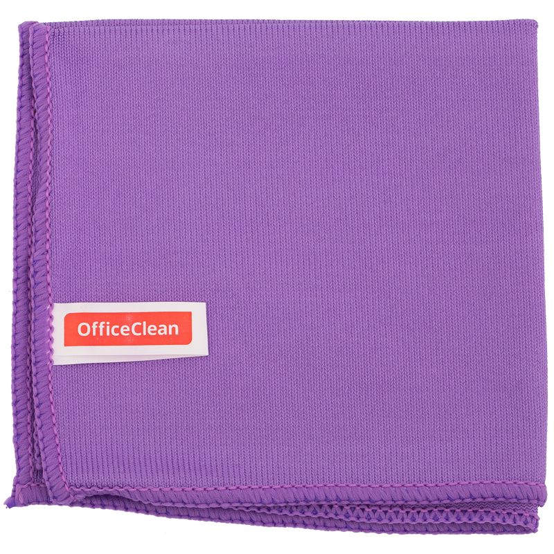 Салфетка для стекол и зеркал OfficeClean, плотная микрофибра, 30*30см, фиолетовая Салфетка для стекол и зеркал OfficeClean, плотная микрофибра, 30*30см, фиолетовая