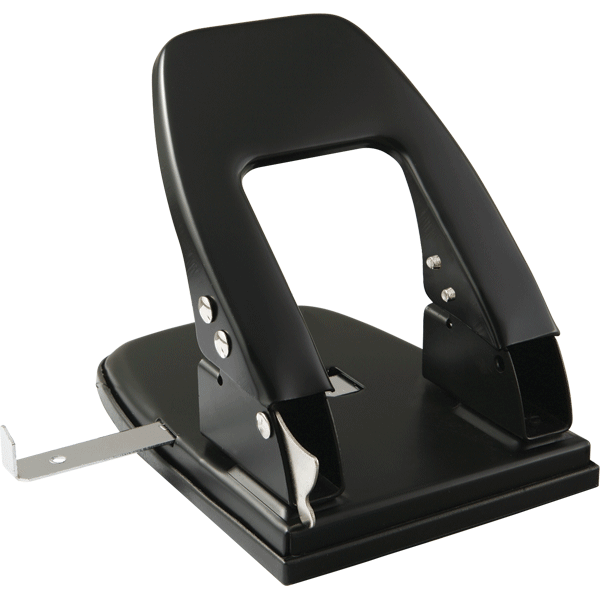 Дырокол "Attomex" (30 листов) металлический с линейкой, в картонной коробке, черный