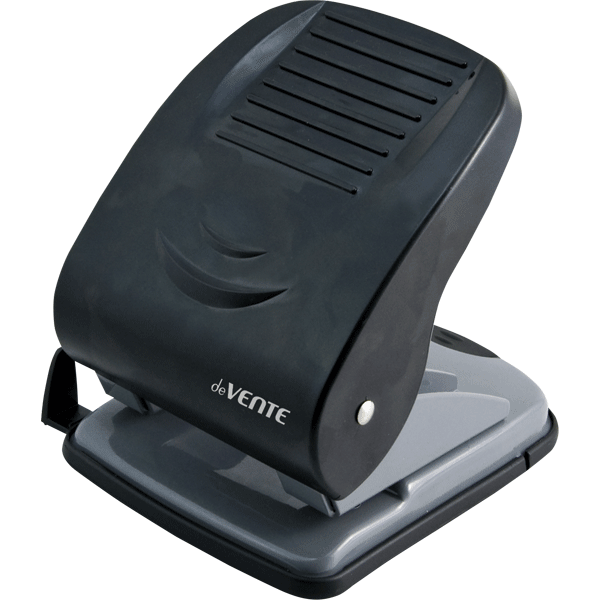 Дырокол "deVENTE. Stripe" (40 листов) пластиковый усиленный корпус, с линейкой, в картонной коробке,