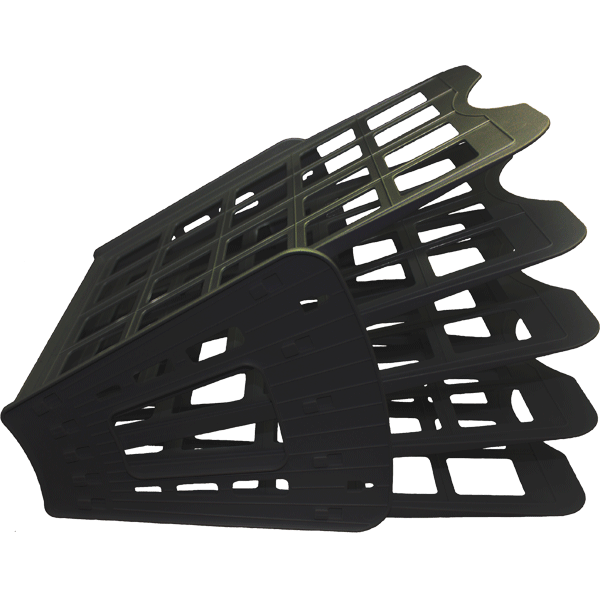 Лоток для бумаг 5-ти секционный "deVENTE. Wing" размер 24x21x30,5 см, черный