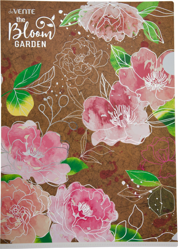 Папка-уголок "deVENTE. Bloom Garden" A4 (220x310 мм) 180 мкм, фактура крафт-имитация с рисунком, инд
