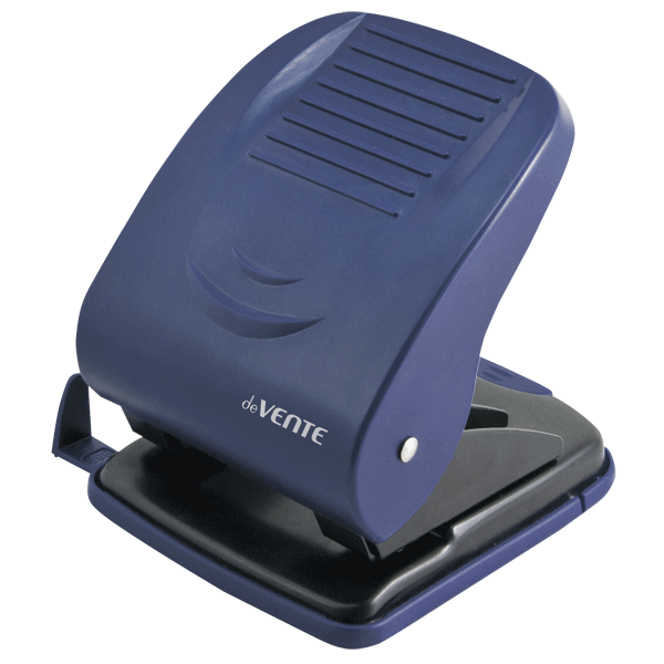Дырокол "deVENTE. Stripe" (40 листов) пластиковый усиленный корпус, с линейкой, в картонной коробке,