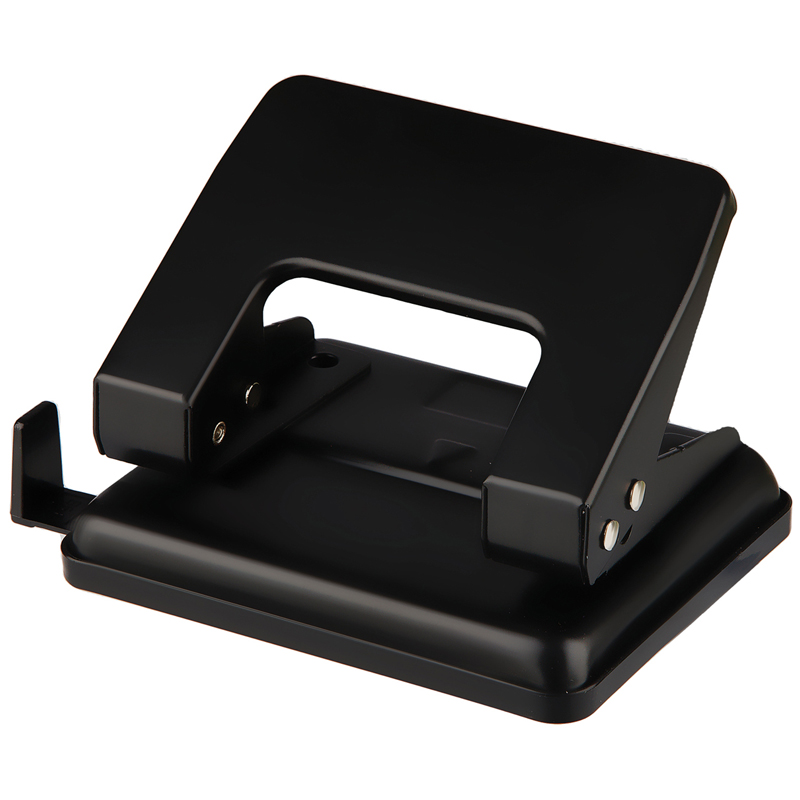 Дырокол 20л.OfficeSpace, металлический, черный, с линейкой