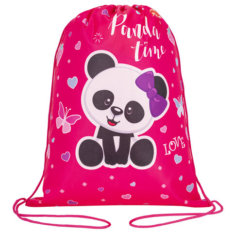 Мешок для обуви ПИФАГОР, 1 отделение, 42х34 см, "Panda time"