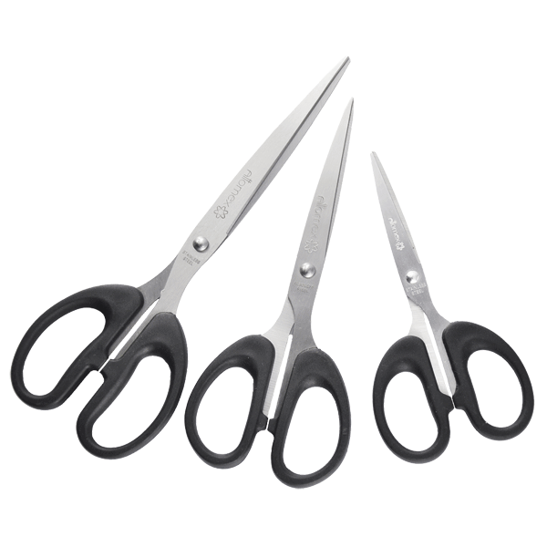 Ножницы канцелярские "Attomex" 20 см, пластиковые кольца, в пластиковом пакете