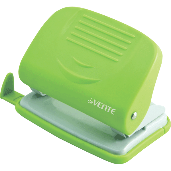 Дырокол "deVENTE. Neon" (20 листов) пластиковый с линейкой, в картонной коробке, неоновый зеленый