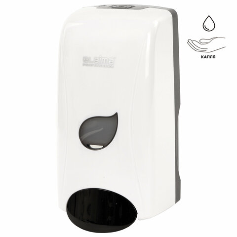 Дозатор для жидкого мыла LAIMA PROFESSIONAL ECO, НАЛИВНОЙ, 1 л, белый, ABS-пластик
