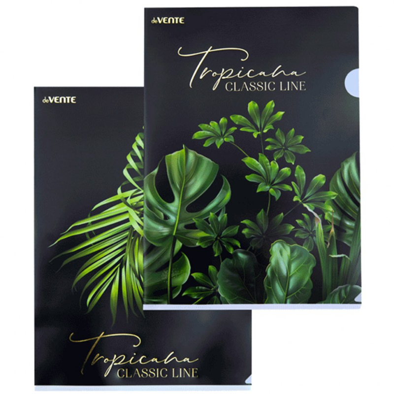 Папка-уголок "deVENTE. Tropicana" A4 (220x310 мм) 180 мкм, непрозрачная с рисунком, тиснение фольгой