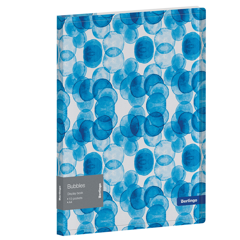 Папка 10 вкладышами Berlingo "Bubbles", 17мм, 600мкм, с внутр. карманом, с рисунком