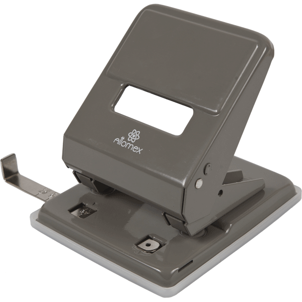 Дырокол "Attomex" (45 листов) металлический, с линейкой, в картонной коробке, серый