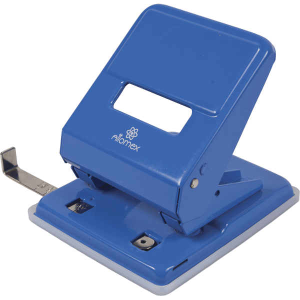 Дырокол "Attomex" (45 листов) металлический, с линейкой, в картонной коробке, синий