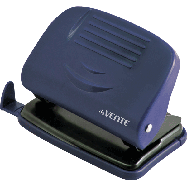 Дырокол "deVENTE. Stripe" (20 листов) пластиковый усиленный корпус, с линейкой, в картонной коробке,