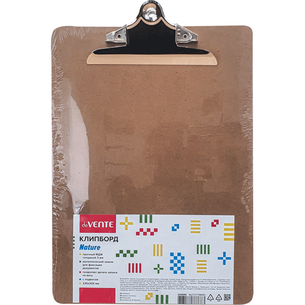 Клипборд "deVENTE. Nature" A4 (230x326 мм) МДФ толщиной 3 мм, без покрытия, усиленный прижим бабочка