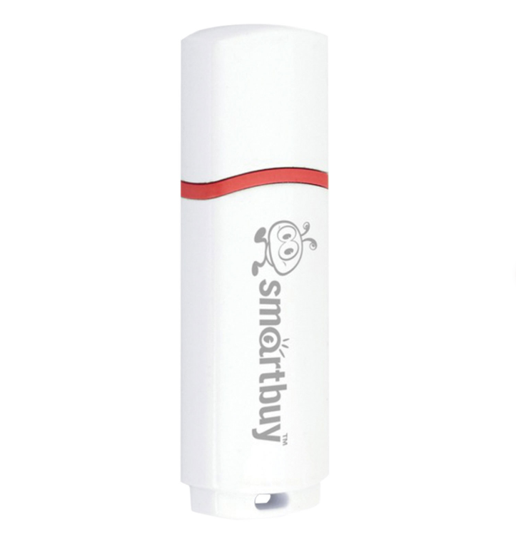 Флеш-диск 8 GB, SMARTBUY Crown, USB 2.0, белый