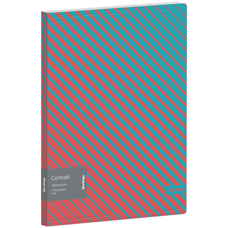 Папка 10 вкладышами Berlingo "Contrast", 17мм, 600мкм, с внутр. карманом, с рисунком