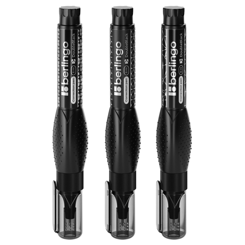 Корректирующий карандаш Berlingo "DoubleBlack", 08мл, металлический наконечник