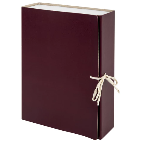 Короб архивный (240х330 мм), 80 мм, 2 завязки, бумвинил, до 700 листов, бордовый, STAFF