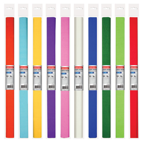 Бумага гофрированная (креповая) ПЛОТНАЯ, 32 г/м2, 50х250 см