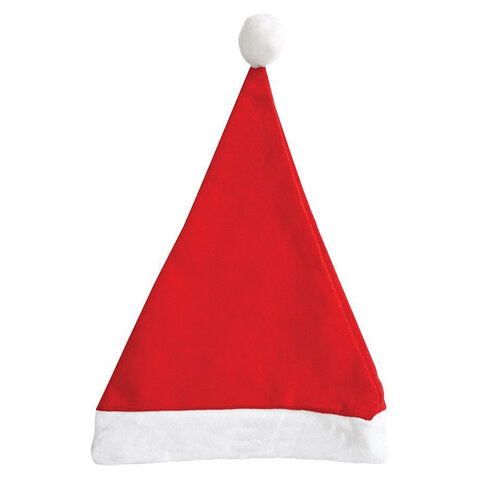 Колпак новогодний, 28х38 см, полиэстер, красно-белый