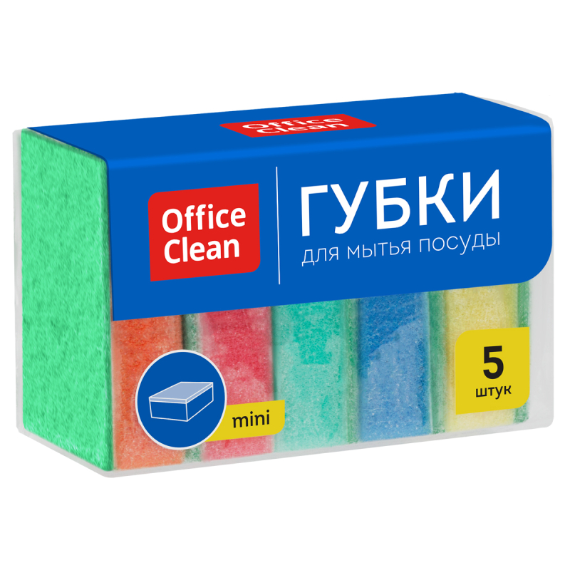 Губки для посуды OfficeClean, поролон с абразивным слоем, 8*5,3*2,6см, 5шт. Губки для посуды OfficeClean, поролон с абразивным слоем, 8*5,3*2,6см, 5шт.