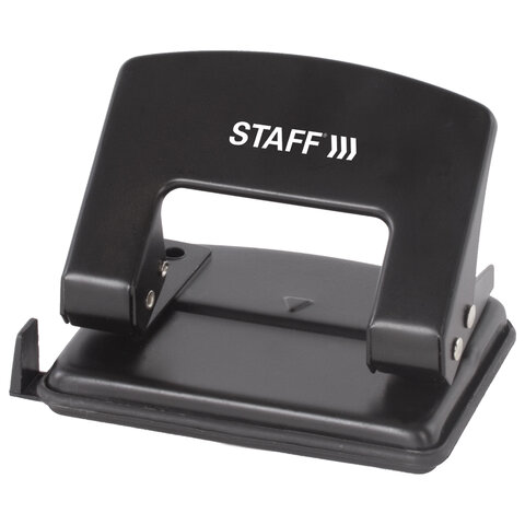 Дырокол 20 листов STAFF "Manager", металлический средний, черный