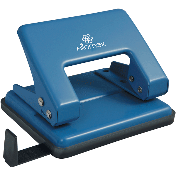 Дырокол "Attomex" (20 листов) металлический, с линейкой, в картонной коробке, синий