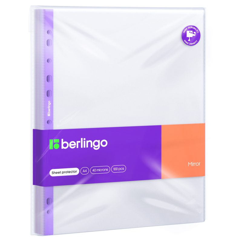 Папка-вкладыш с перфорацией Berlingo "Mirror", А4, 40мкм, глянцевая, 100шт/упак
