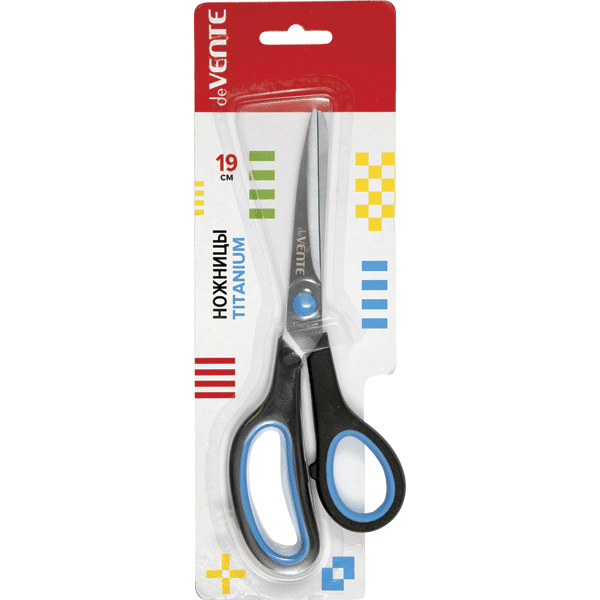Ножницы канцелярские "deVENTE. Titanium" 19 см, лезвия из нержавеющей стали с титановым покрытием, д
