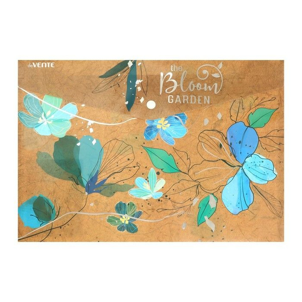 Папка-конверт на кнопке "deVENTE. Bloom Garden" A4 (330x235 мм) 180 мкм, фактура крафт-имитация с ри