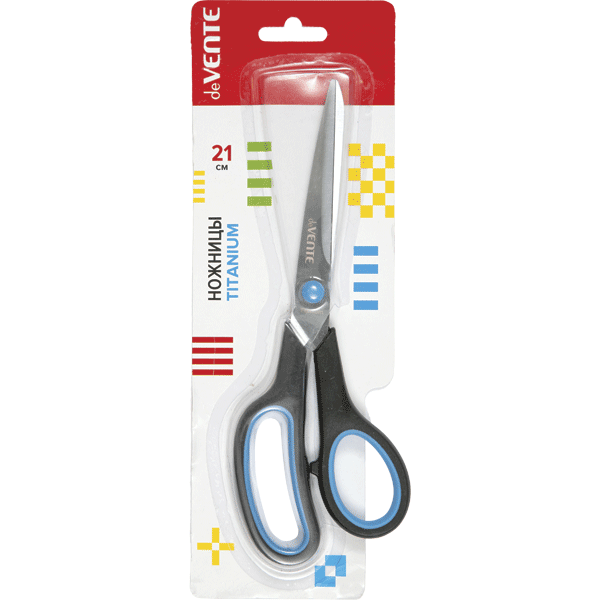 Ножницы канцелярские "deVENTE. Titanium" 21 см, лезвия из нержавеющей стали с титановым покрытием, д
