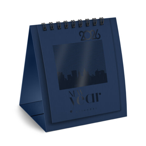 Календарь-домик настольный на гребне, 2026 г., BRAUBERG, 110х120 мм, ТЕМНО-СИНИЙ