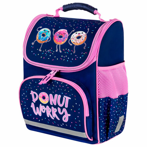 Ранец ПИФАГОР BASIC, 1 отделение, 3 кармана, эргономичная спинка, "Comic donuts", 35х28х18 см
